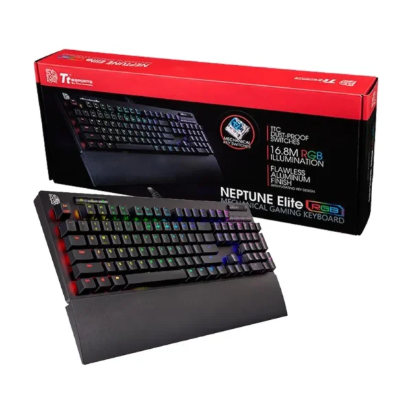 TECLADO GAMER TT ESPORTS NEPTUNE ELITE TTC RGB BLUE AXIS BLACK SPANISH