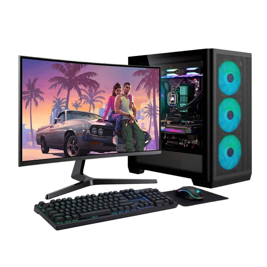 PC ARMADA CORE I3 14100 + 16GB DDR5 + 480GB SSD+ MONITOR PLANO 24+ PERIFERICOS